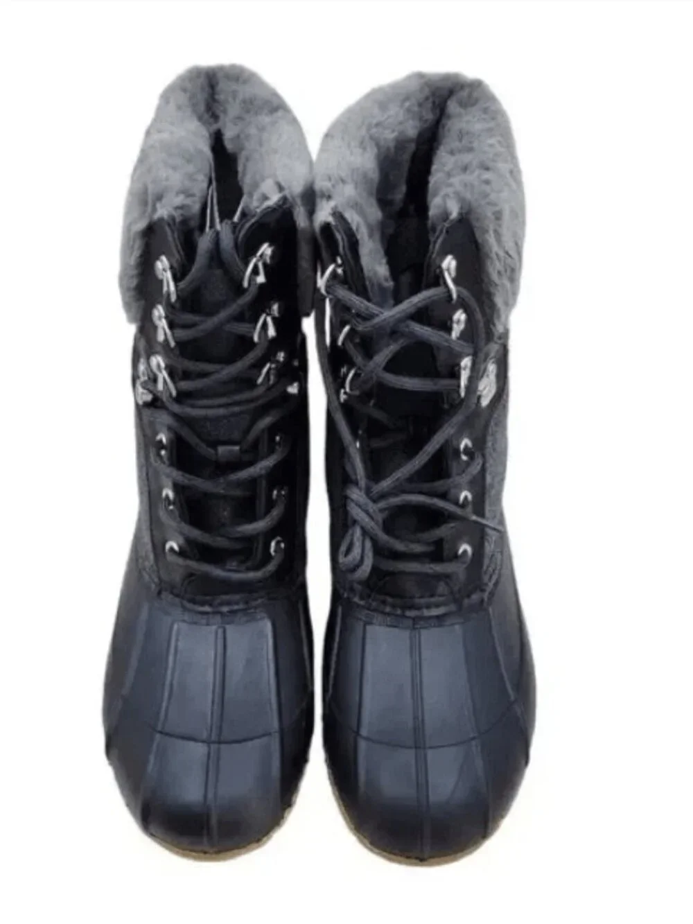Tommy Hilfiger Women's Rian 2 Black Faux Fur Winter Boots Signature Size 10M